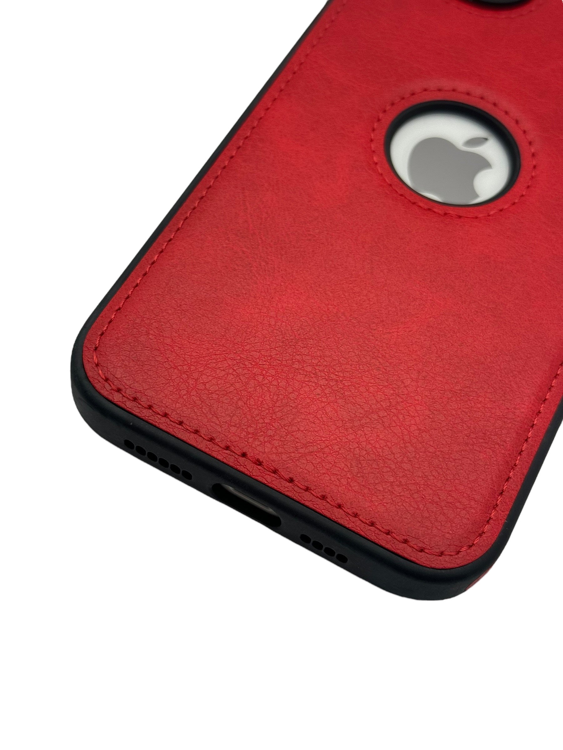 Funda para iPhone 14 Plus tipo Piel Rojo