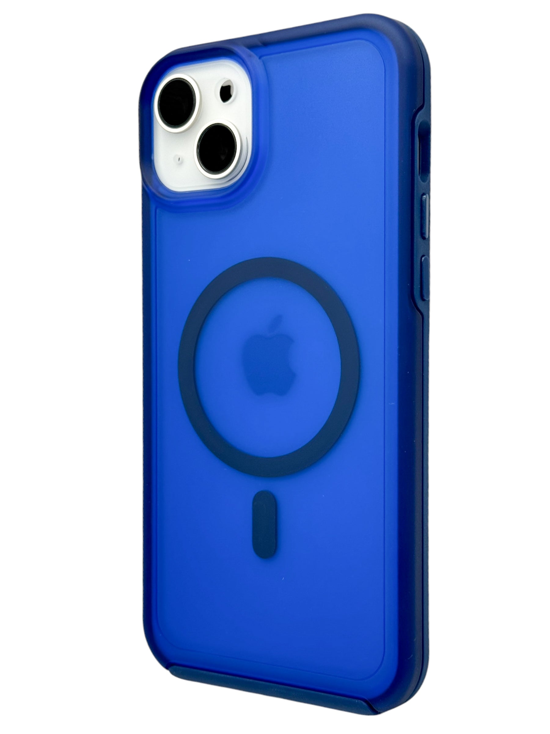 Funda para iPhone 15 normal (6.1) con aro magsafe efecto mate azul