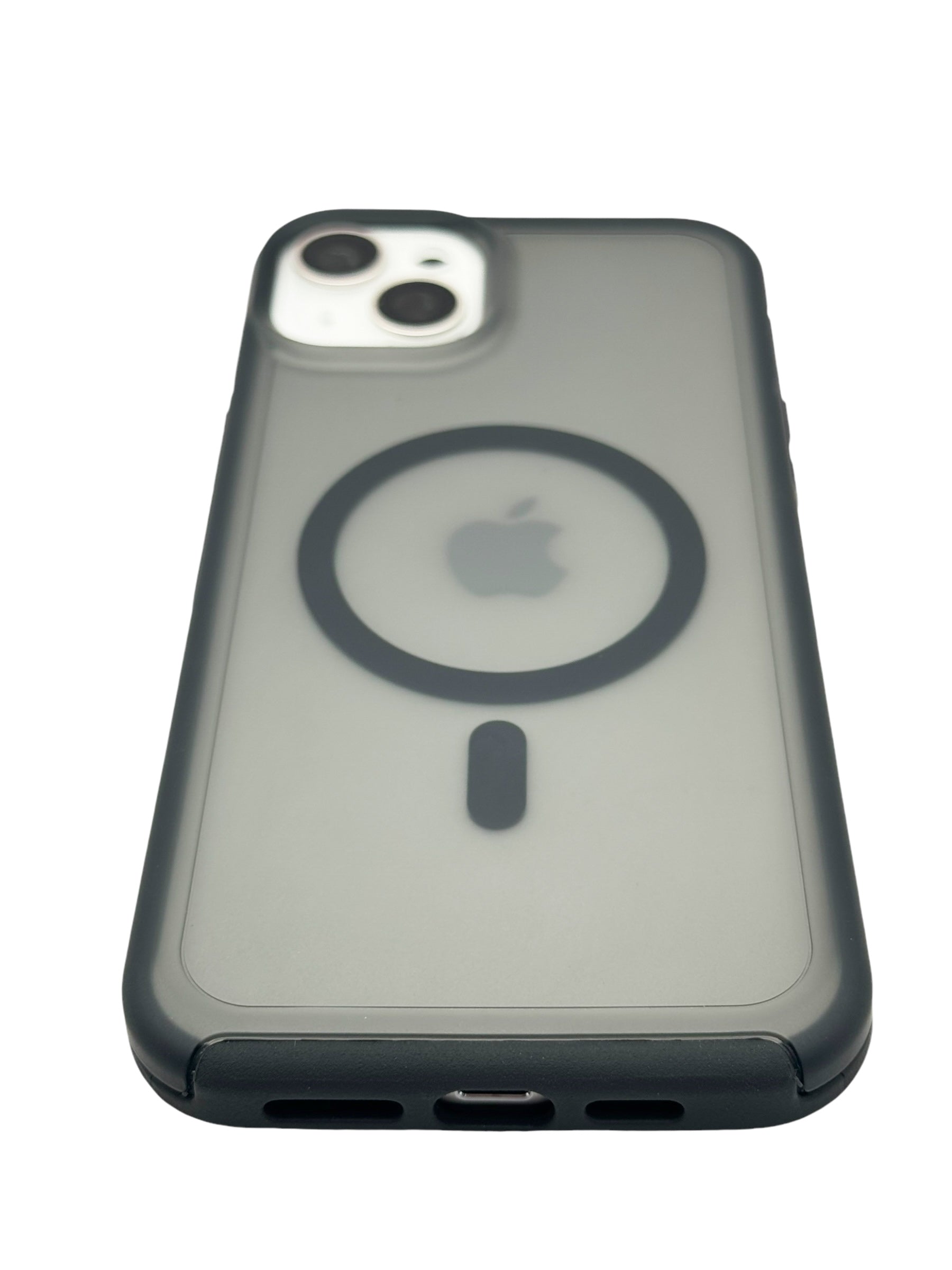 Funda para iPhone 15 normal (6.1) con aro magsafe efecto mate Negro