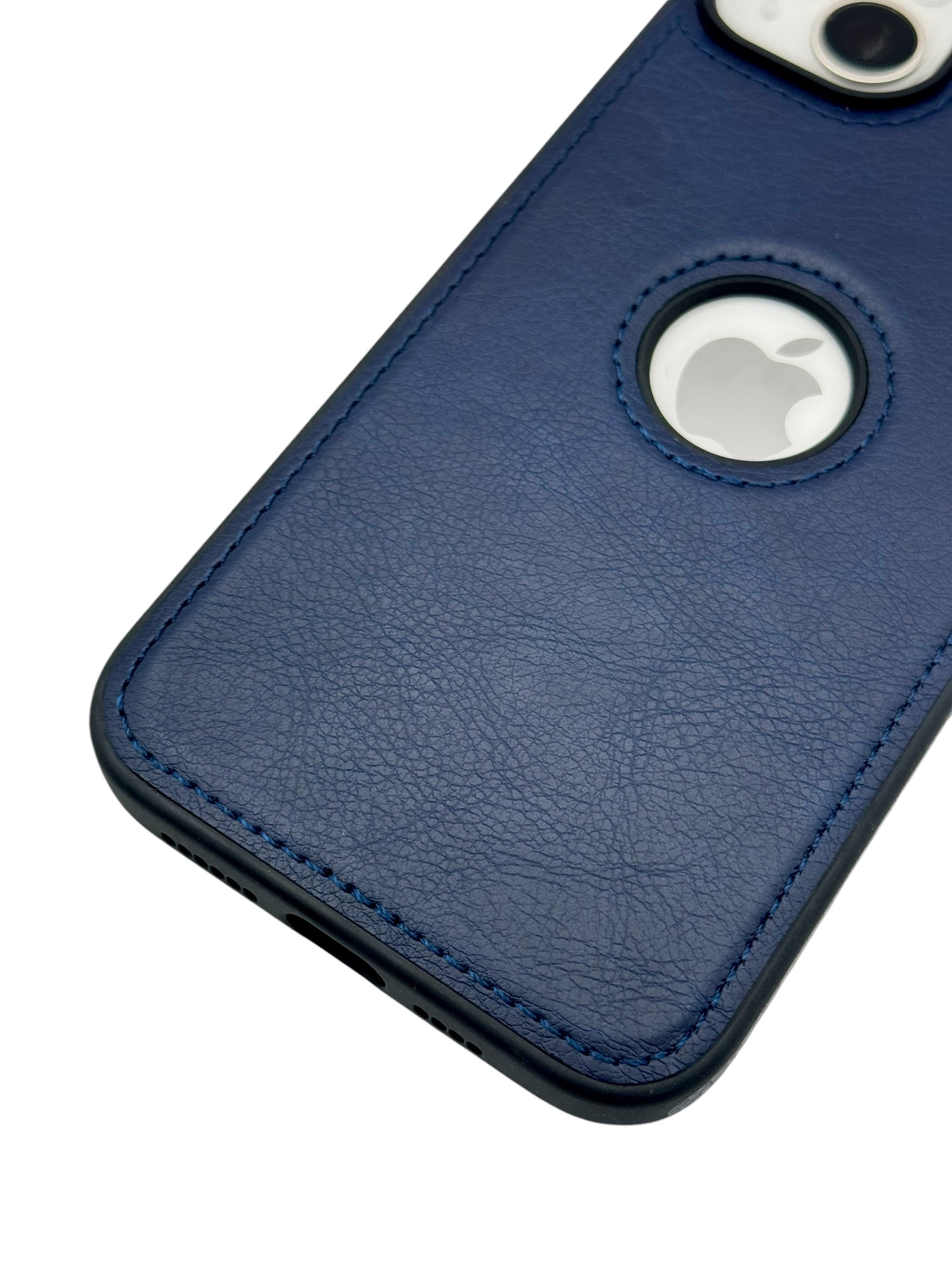 Funda para iPhone 14 Plus tipo Piel Azul marino