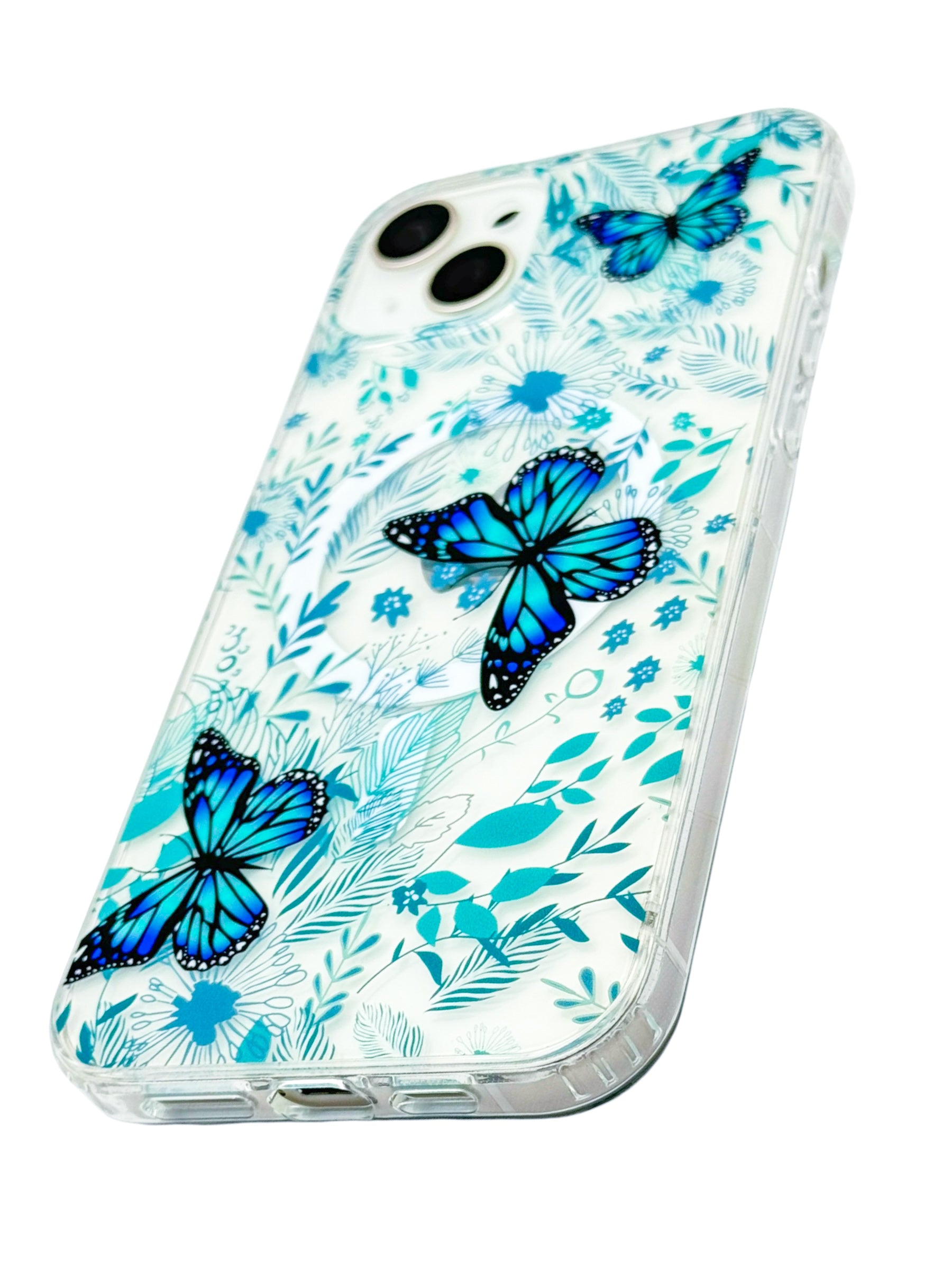 Funda para iPhone 15 normal (6.1) con Magsafe diseño Mariposas azules