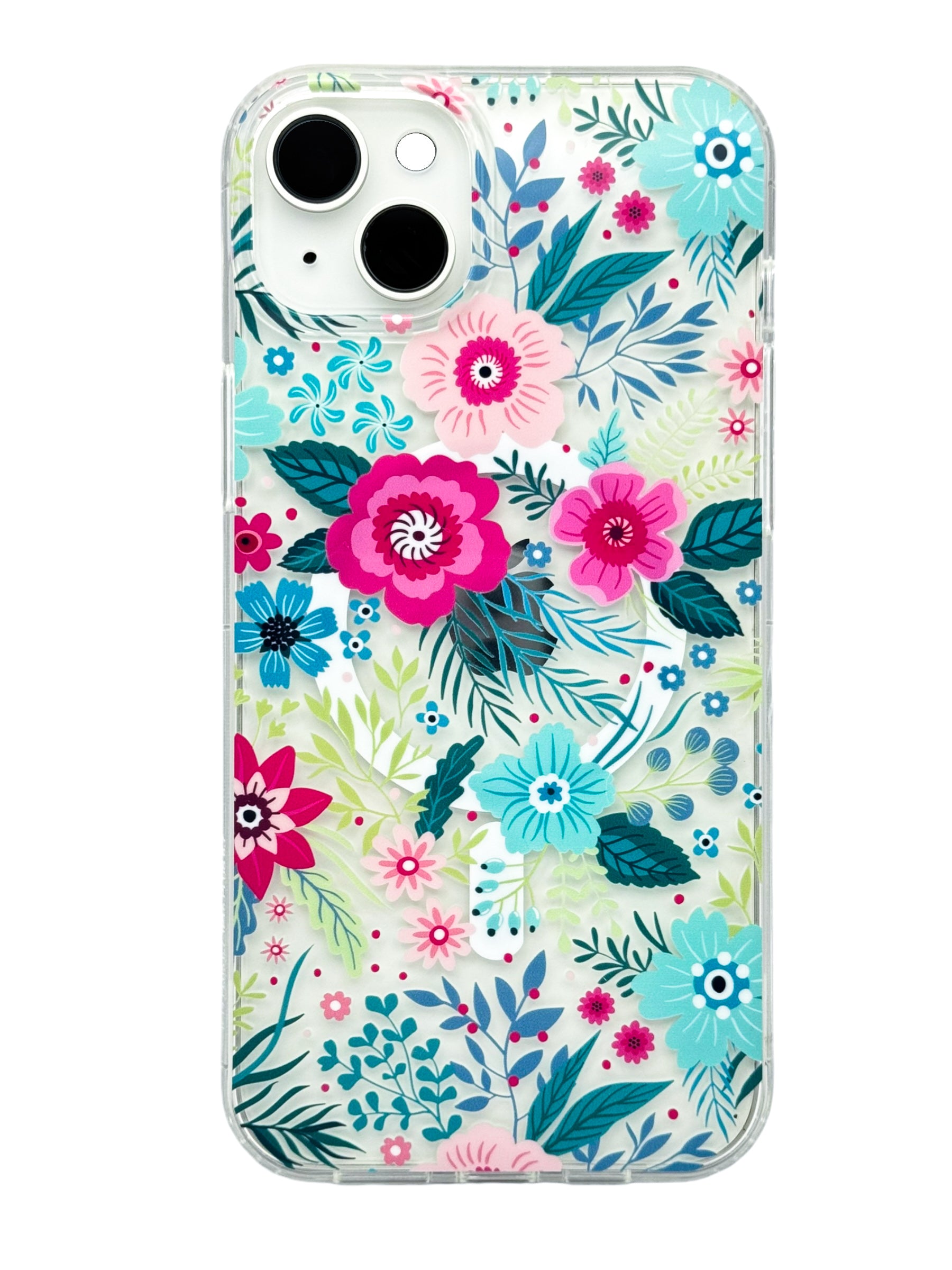 Funda para iPhone 15 normal (6.1) con Magsafe diseño Flores de colores