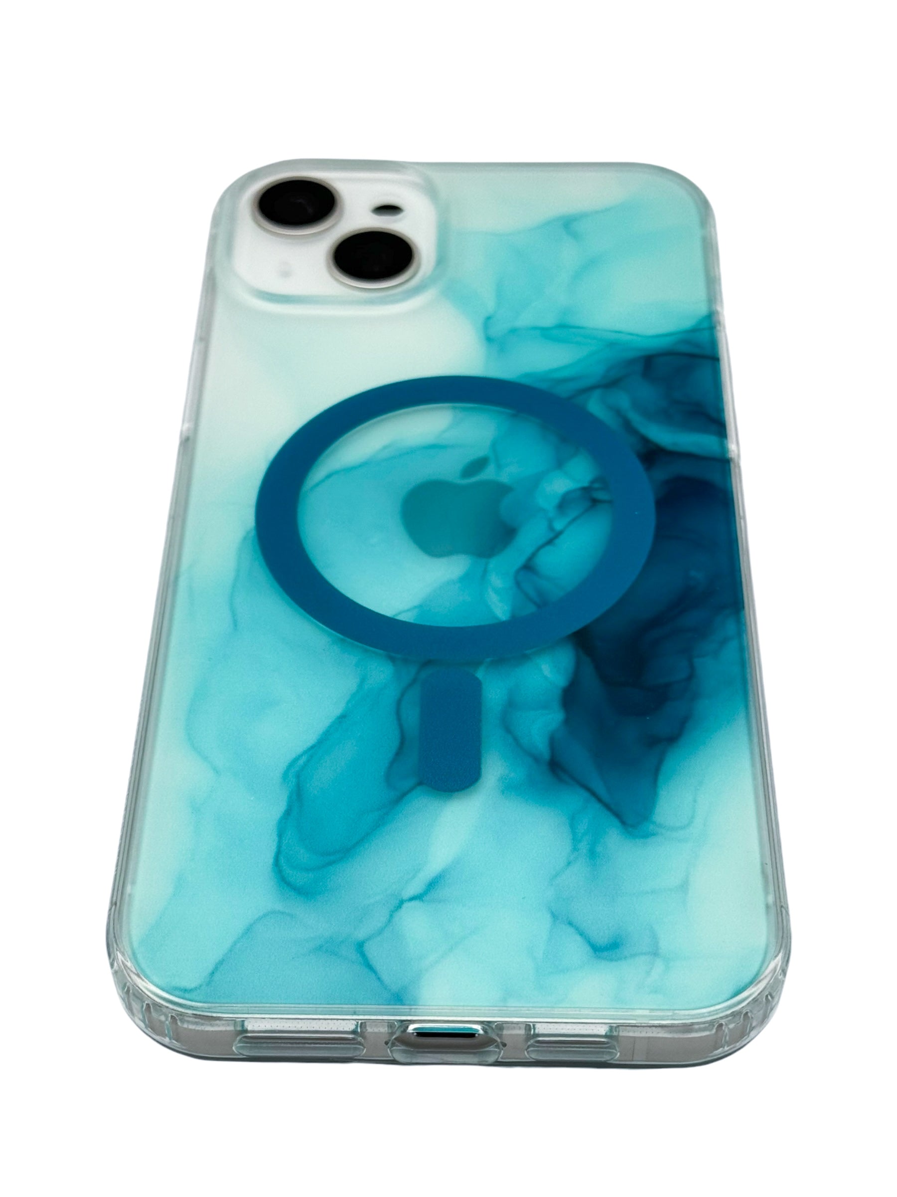 Funda para iPhone 15 normal (6.1) con Magsafe diseño Humo azul