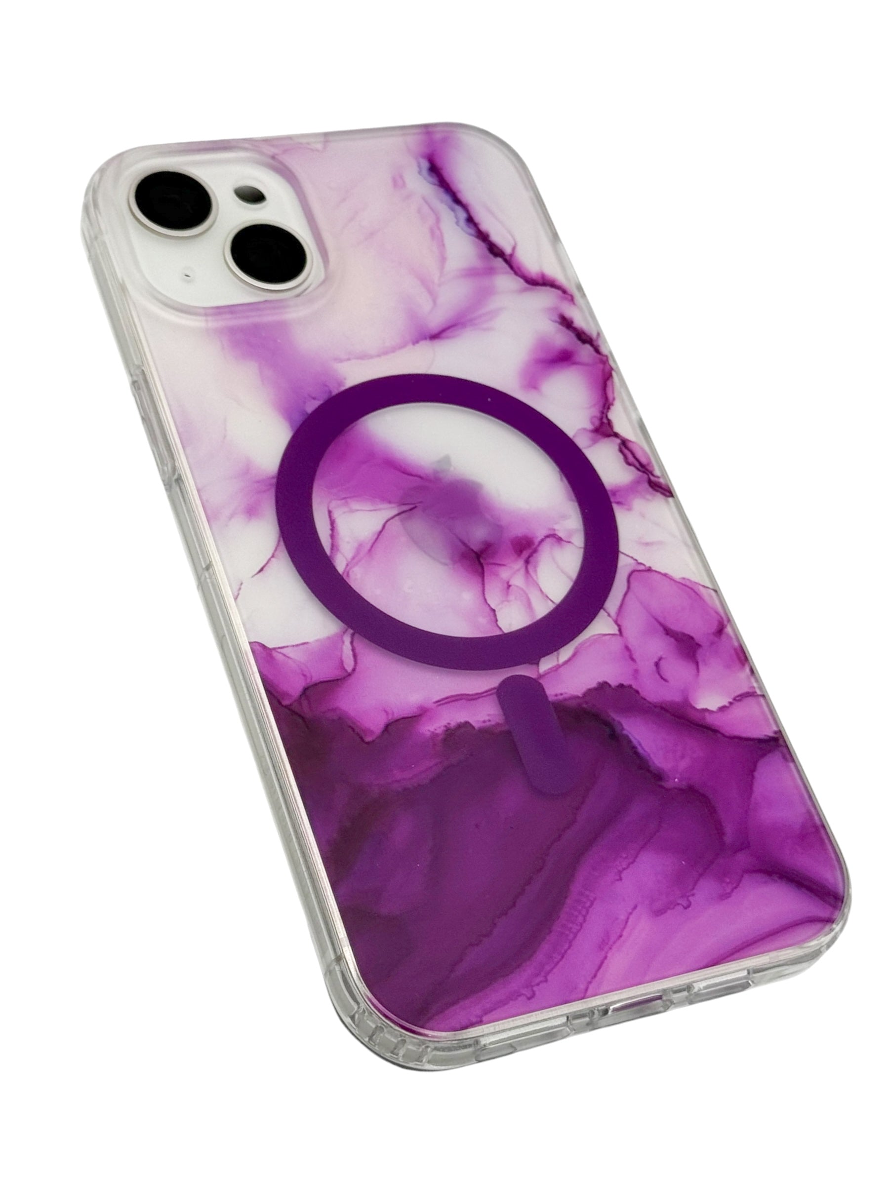 Funda para iPhone 15 normal (6.1) con Magsafe diseño Humo morado