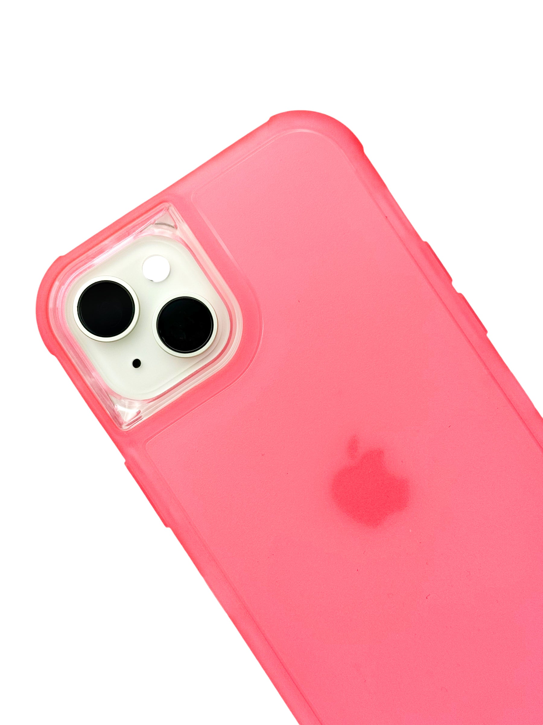 Funda para iPhone 15 normal (6.1) de uso rudo 3 en 1 con marco frontal Rosa Neon