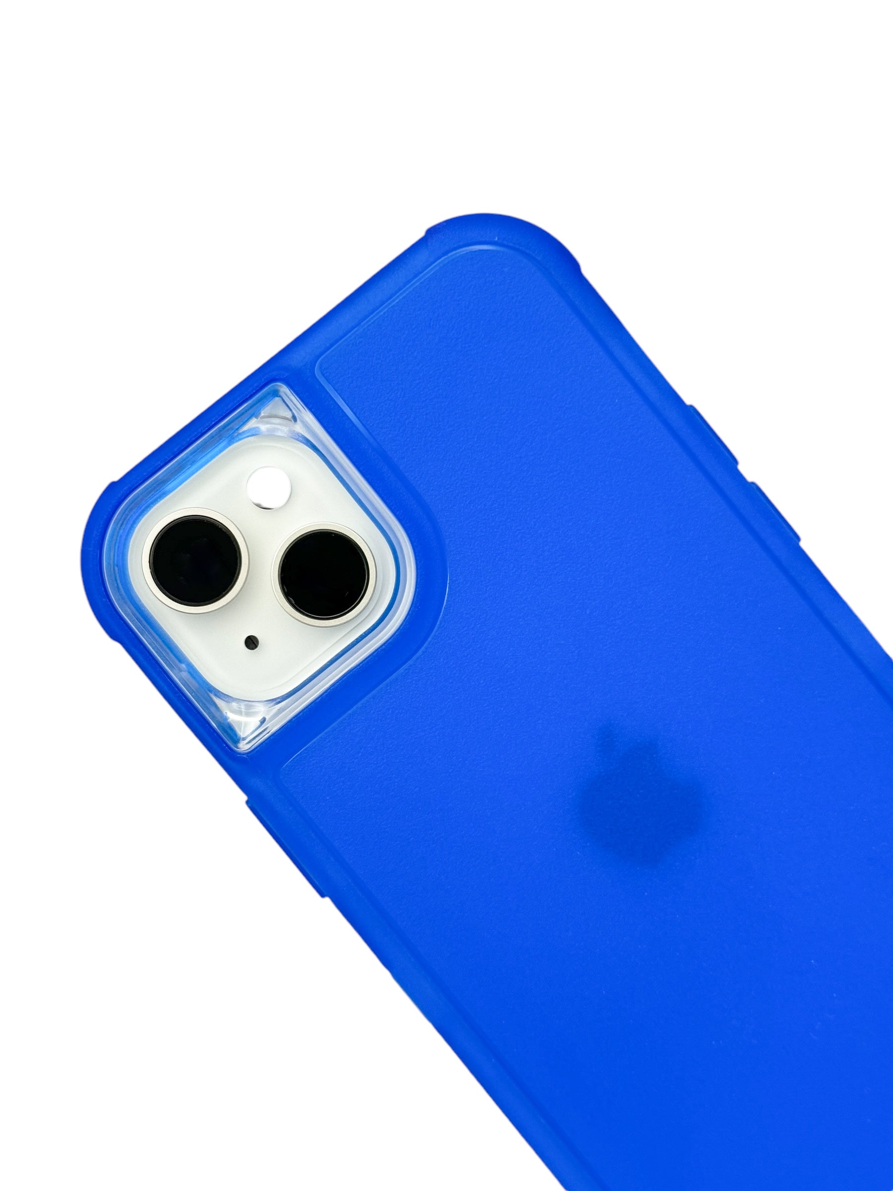 Funda para iPhone 15 normal (6.1) de uso rudo 3 en 1 con marco frontal Azul neon