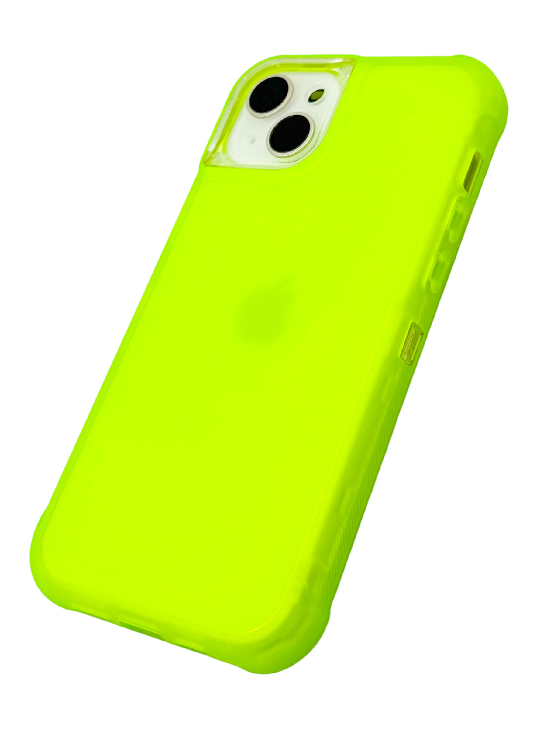 Funda para iPhone 15 normal (6.1) de uso rudo 3 en 1 con marco frontal Amarillo neon