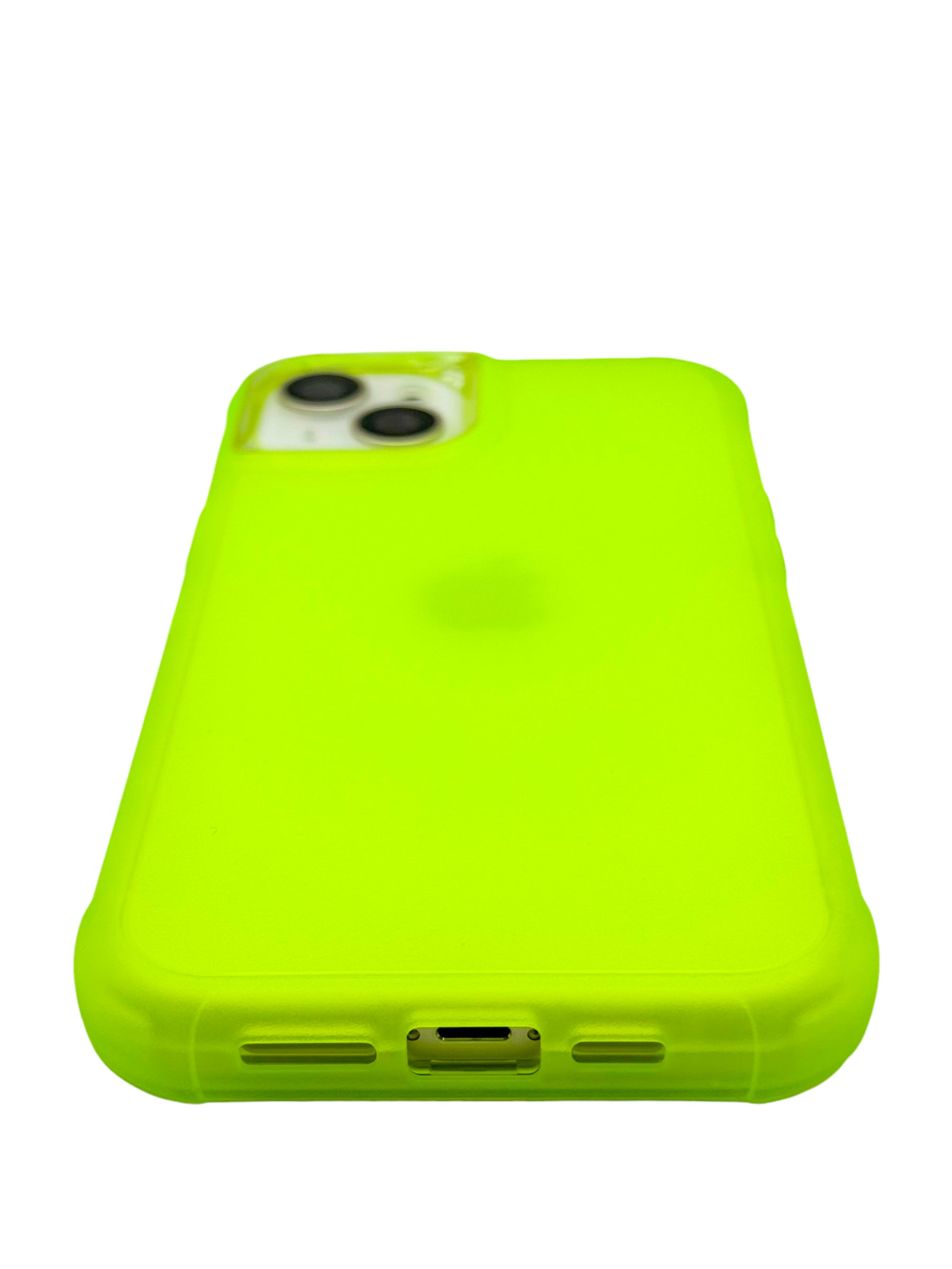 Funda para iPhone 15 normal (6.1) de uso rudo 3 en 1 con marco frontal Amarillo neon