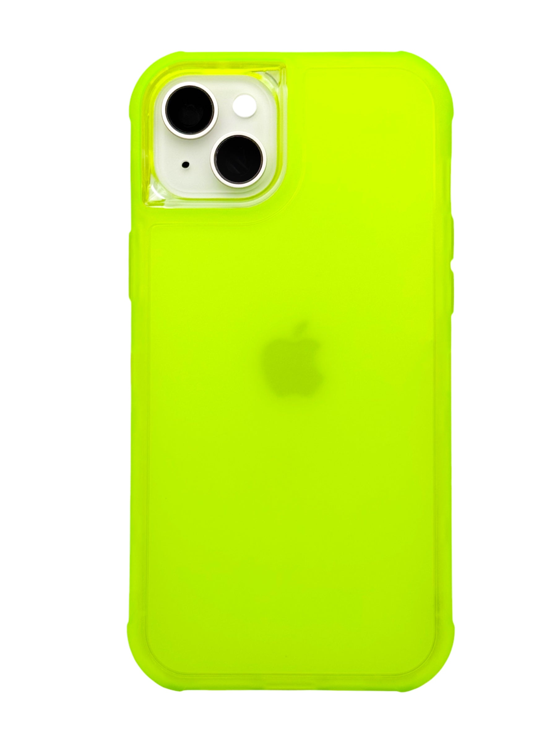 Funda para iPhone 15 normal (6.1) de uso rudo 3 en 1 con marco frontal Amarillo neon