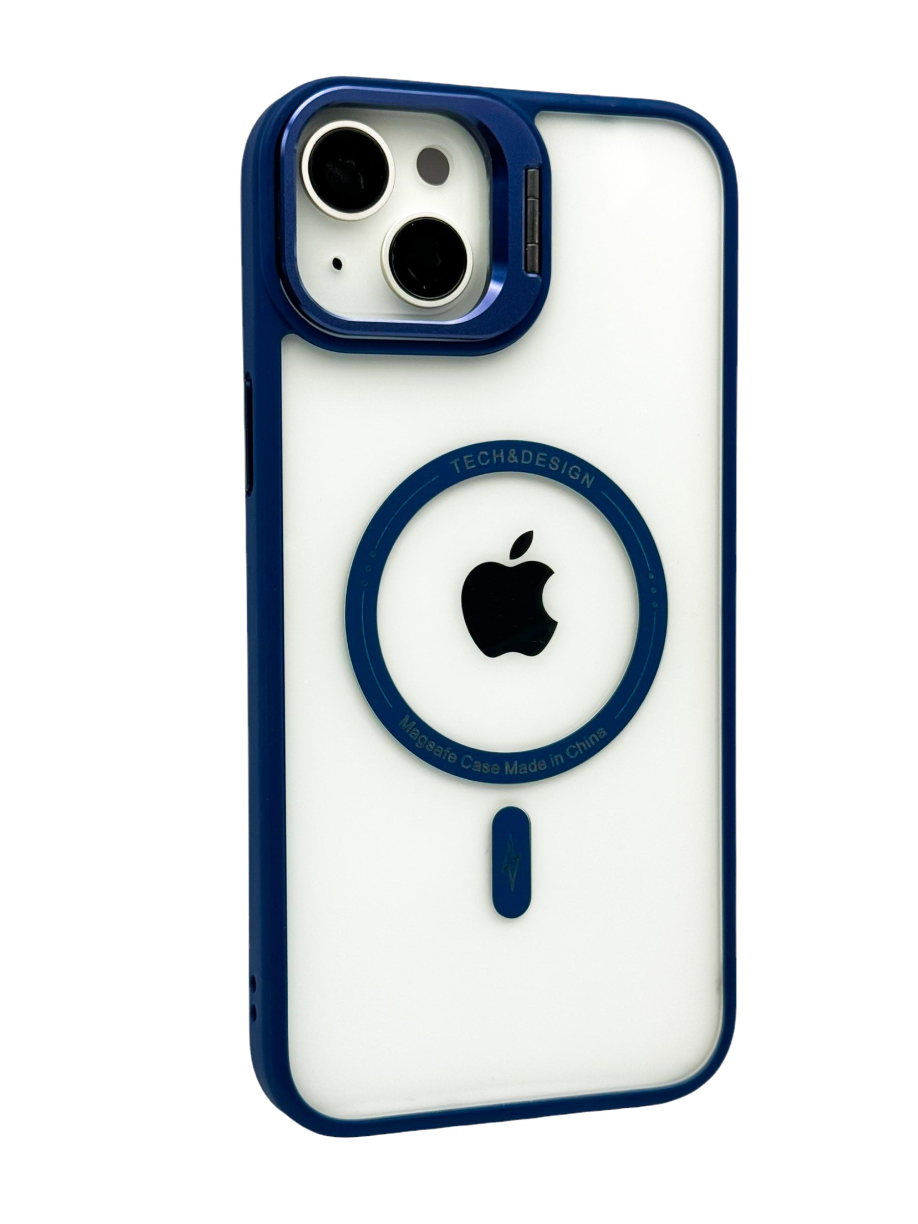 Funda para iPhone 15 normal (6.1) transparente con magsafe y base en camara Morado (copia)